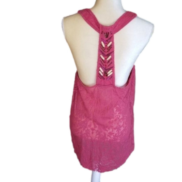 Free People Racerback Tank Top with Embellishments - Picture 2 of 6